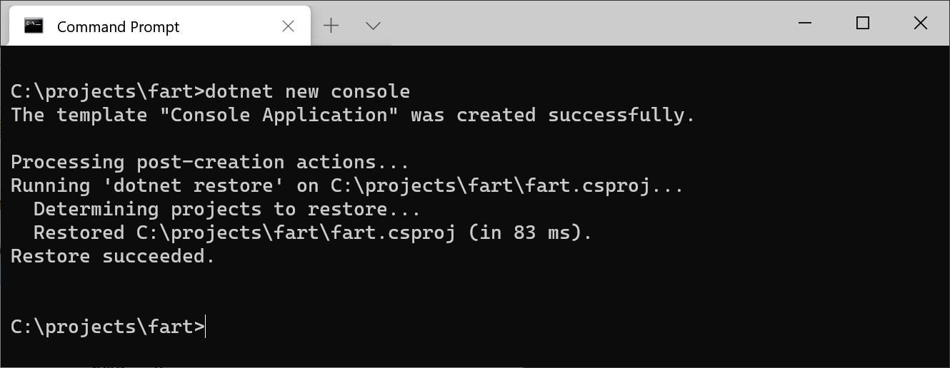 dotnet new console