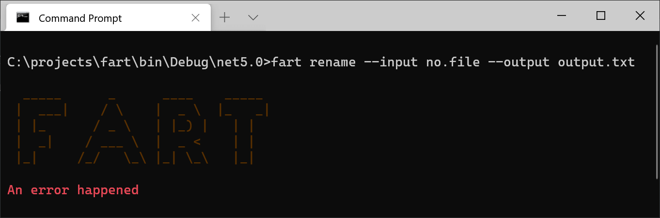 Show an error